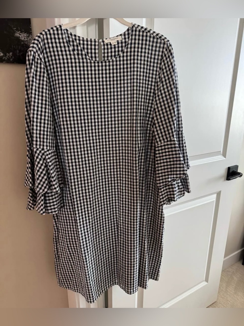 BEACH LUNCH LOUNGE navy checkered seersucker dress